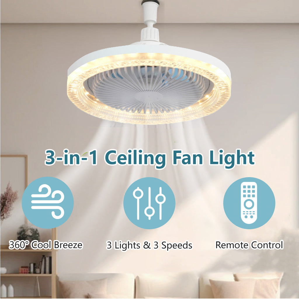 مروحة سقف ذكية مع إضاءة LED وتحكم عن بُعد